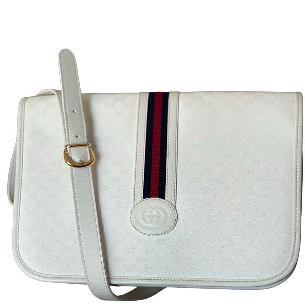 Gucci white Gg coated canvas crossbody shoulder bag - Picture 4 of 16